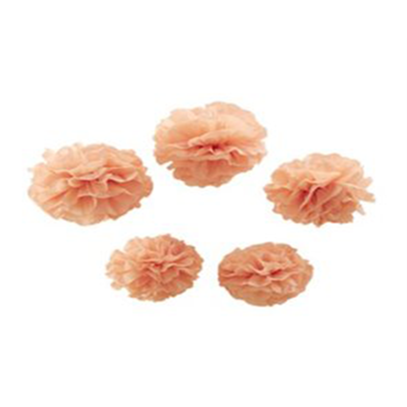 Pack de 5 pompones rosa pastel